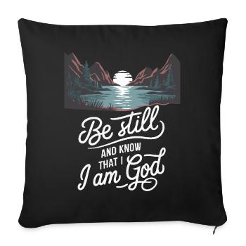 Sois tranquille et sache que je suis dieu - Housse de coussin décorative 45 x 45 cm - noir - Devant