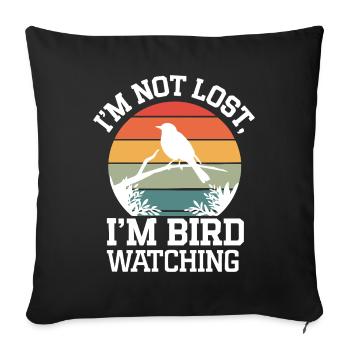 Bird Watching – Funny Nature Lover Design - Sofa pillowcase 17,3'' x 17,3'' (45 x 45 cm) - black - Front