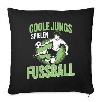 Cool Boys Playing Soccer – Dynamic Design - Sofa pillowcase 17,3'' x 17,3'' (45 x 45 cm) - black - Front