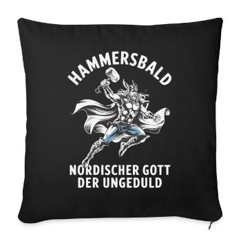 Hammersbald – Dieu nordique de l’impatience - Housse de coussin décorative 45 x 45 cm - noir - Devant