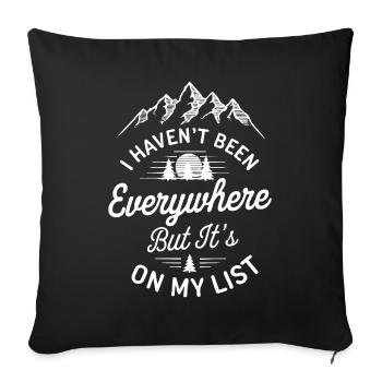 Je ne suis allé nulle part mais c’est sur ma liste - Housse de coussin décorative 45 x 45 cm - noir - Devant