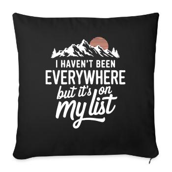 Je ne suis allé nulle part mais c’est sur ma liste - Housse de coussin décorative 45 x 45 cm - noir - Devant