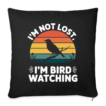 Bird Watching – Funny Nature Lover Design - Sofa pillowcase 17,3'' x 17,3'' (45 x 45 cm) - black - Front