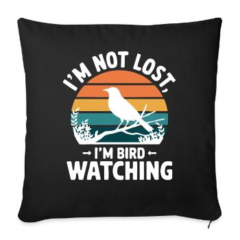 Bird Watching – Funny Nature Lover Design - Sofa pillowcase 17,3'' x 17,3'' (45 x 45 cm) - black - Front