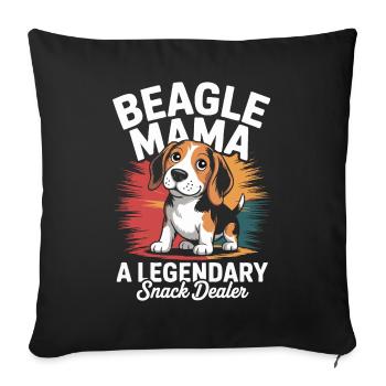 Beagle Mama, Legendary Snack Dealer - Sofa pillowcase 17,3'' x 17,3'' (45 x 45 cm) - black - Front