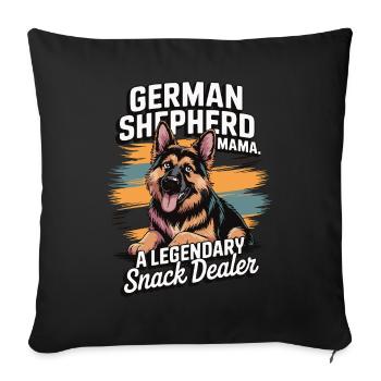 Berger allemand Mama, marchand de snacks légendaire - Housse de coussin décorative 45 x 45 cm - noir - Devant