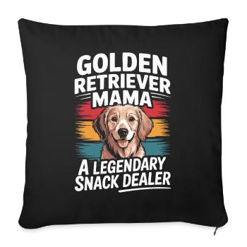 Golden Retriever Mom Mom, Snack Dealer - Sofa pillowcase 17,3'' x 17,3'' (45 x 45 cm) - black - Front