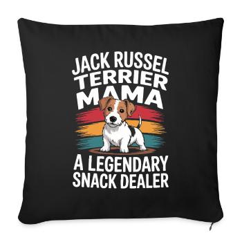 Jack Russel Mama, Legendary Snack Dealer - Sofa pillowcase 17,3'' x 17,3'' (45 x 45 cm) - black - Front
