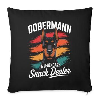 Doberman Mama, Legendary Snack Dealer - Sofa pillowcase 17,3'' x 17,3'' (45 x 45 cm) - black - Front