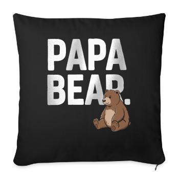 Papa Bear – Un design amusant pour les pères - Housse de coussin décorative 45 x 45 cm - noir - Devant