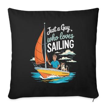 Juste un gars qui aime la voile – Sail Design - Housse de coussin décorative 45 x 45 cm - noir - Devant