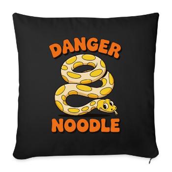 Danger Noodle - Conception de serpent amusante - Housse de coussin décorative 45 x 45 cm - noir - Devant