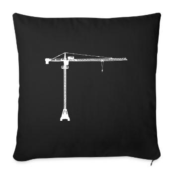 Tower crane TDK top-slewing crane - Sofa pillowcase 17,3'' x 17,3'' (45 x 45 cm) - black - Front