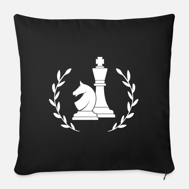 Chess King Knight Game Board Piece Professional - Sofakissenbezug 45 x 45 cm - Schwarz