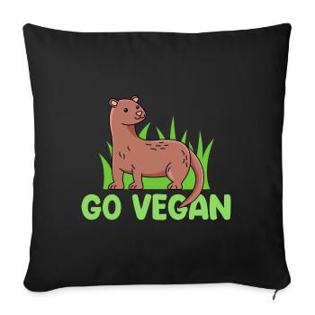 Conception de visons pour les fiers végétaliens - Housse de coussin décorative 45 x 45 cm - noir - Devant