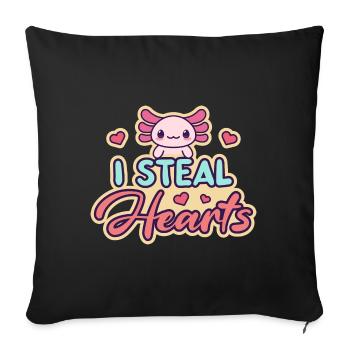 Heart-Clawing Axolotl Design for Axolotl Lovers - Sofa pillowcase 17,3'' x 17,3'' (45 x 45 cm) - black - Front