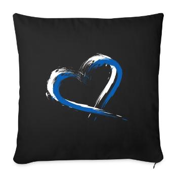 Heart flag Greece flag colors holiday - Sofa pillowcase 17,3'' x 17,3'' (45 x 45 cm) - black - Front