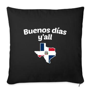 Dominikanisches Texas-Design für Einwanderer - Sofakissenbezug 45 x 45 cm - Schwarz - Vorne