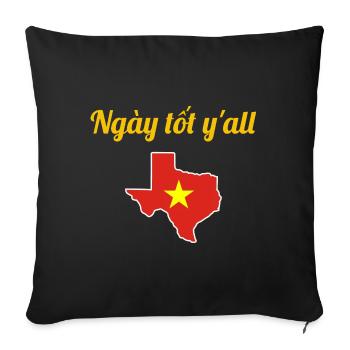 Vietnamesisch-texanisches Design für Einwanderer - Sofakissenbezug 45 x 45 cm - Schwarz - Vorne
