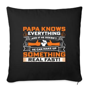 Papa Papa Cadeau Papa Papa Fête Anniversaire - Housse de coussin décorative 45 x 45 cm - noir - Devant