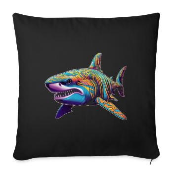Requin - Housse de coussin décorative 45 x 45 cm - noir - Devant