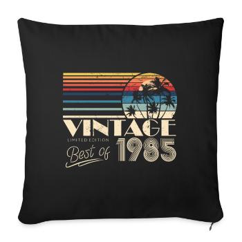 1985 Anniversaire Né En 1985 Rétro Vintage - Housse de coussin décorative 45 x 45 cm - noir - Devant