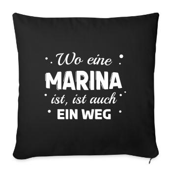 Marina Name Spruch Design für stolze Marinas - Sofakissenbezug 45 x 45 cm - Schwarz - Vorne