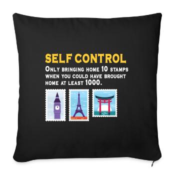 Stamp collecting - Sofa pillowcase 17,3'' x 17,3'' (45 x 45 cm) - black - Front