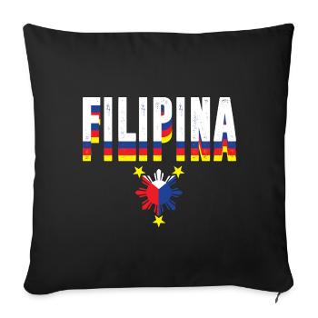 Filipina Flag Philippines Manila Filipino GIft - Sofa pillowcase 17,3'' x 17,3'' (45 x 45 cm) - black - Front