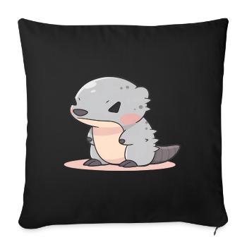 Cute Mongoose - Sofa pillowcase 17,3'' x 17,3'' (45 x 45 cm) - black - Front
