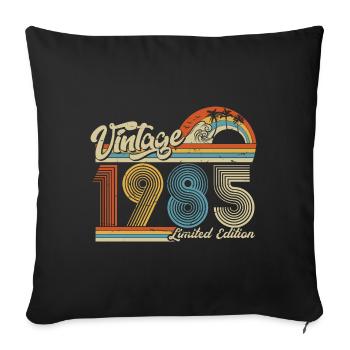 1985 Anniversaire né en 1985 Retro Vintage - Housse de coussin décorative 45 x 45 cm - noir - Devant