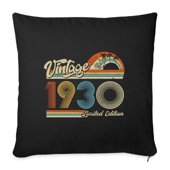 1930 Born retro sunset gift vintage - Sofa pillowcase 17,3'' x 17,3'' (45 x 45 cm) - black - Front