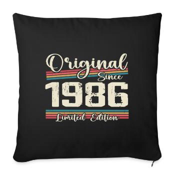 1986 Cadeau D’anniversaire Rétro Vintage 1986 - Housse de coussin décorative 45 x 45 cm - noir - Devant
