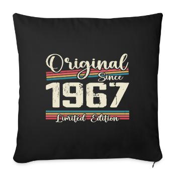 1967 Cadeau D’anniversaire Rétro Vintage 1967 - Housse de coussin décorative 45 x 45 cm - noir - Devant