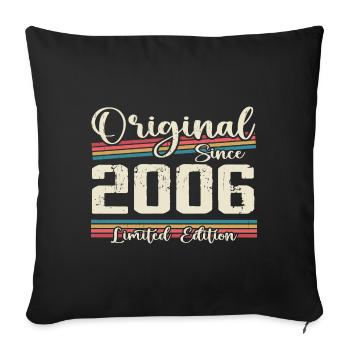 2006 Vintage Retro Geburtstagsgeschenk 2006 - Sofakissenbezug 45 x 45 cm - Schwarz - Vorne