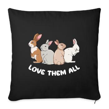 Conception de lapin mignon pour les propriétaires de lapins - Housse de coussin décorative 45 x 45 cm - noir - Devant