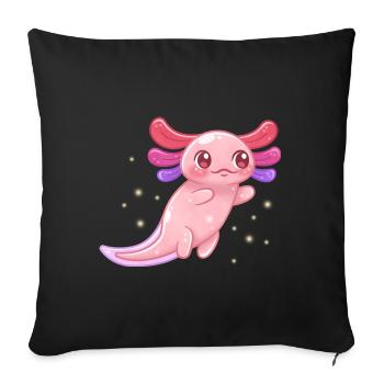 Anime Axolotl Design for Axolotl Lovers - Sofa pillowcase 17,3'' x 17,3'' (45 x 45 cm) - black - Front