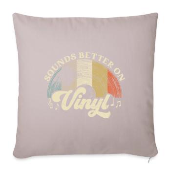 vinyle vinyle musique platine rétro - Housse de coussin décorative 45 x 45 cm - taupe clair - Devant