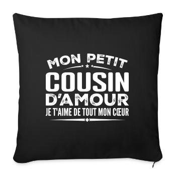 Gift Cousin of love I love you with all my heart - Sofa pillowcase 17,3'' x 17,3'' (45 x 45 cm) - black - Front