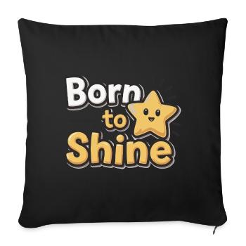 Né pour briller – Strahlender Stern - Housse de coussin décorative 45 x 45 cm - noir - Devant