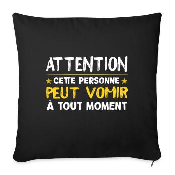 Vomito cadeau drôle alcool vomir - Housse de coussin décorative 45 x 45 cm - noir - Devant