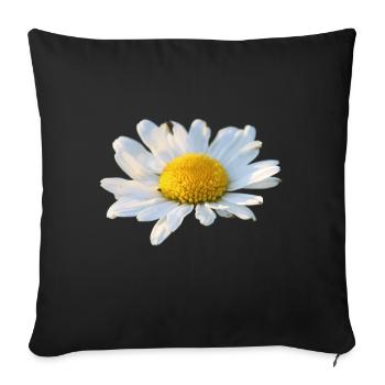 Daisies Marguerite white flower Goose flower - Sofa pillowcase 17,3'' x 17,3'' (45 x 45 cm) - black - Front