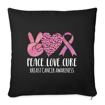 Sensibilisation au cancer du sein - sensibilisation- - Housse de coussin décorative 45 x 45 cm - noir - Devant