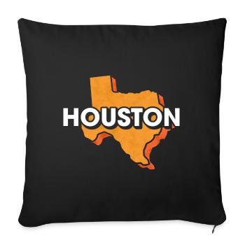 Houston Map Design for Proud Houston Residents - Sofa pillowcase 17,3'' x 17,3'' (45 x 45 cm) - black - Front