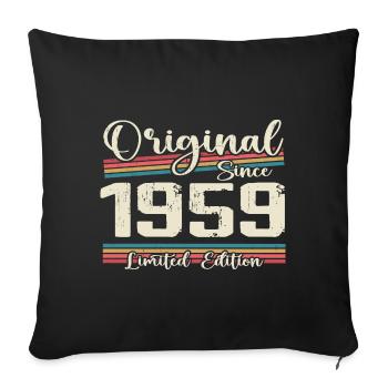 1959 Vintage Retro Geburtstagsgeschenk 1959 - Sofakissenbezug 45 x 45 cm - Schwarz - Vorne