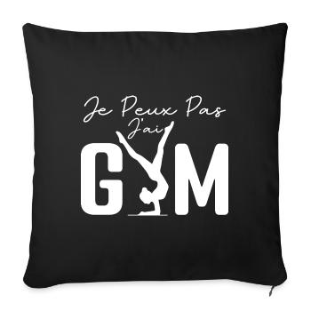 I can't I have gym | Gymnastics Gift | gym - Sofa pillowcase 17,3'' x 17,3'' (45 x 45 cm) - black - Front