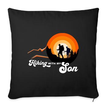Hiking with my son - wandern mit meinem Sohn - Sofa pillowcase 17,3'' x 17,3'' (45 x 45 cm) - black - Front