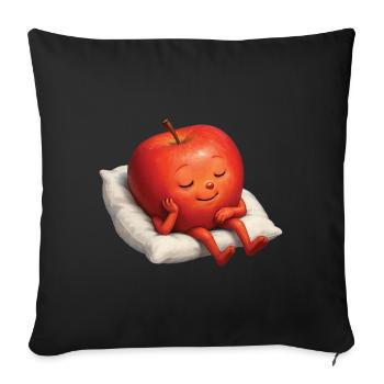 Apfel - Sofakissenbezug 45 x 45 cm - Schwarz - Vorne