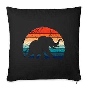 Elephant - Big Game, Tusk, Ivory - Sofa pillowcase 17,3'' x 17,3'' (45 x 45 cm) - black - Front