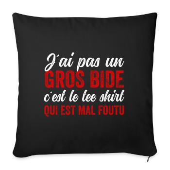 J'ai Pas Un Gros Bide Humour Sarcasme - Housse de coussin décorative 45 x 45 cm - noir - Devant